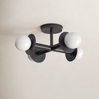 Allegra 4 Light Glass Semi Flush Mount