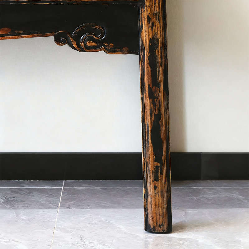 Retro Classical Multifunctional Console Table, Black