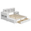 Lit plateforme en bois avec espace de rangement multifonctionnel, table de chevet, 2 tiroirs, ports USB et bureau-268235335