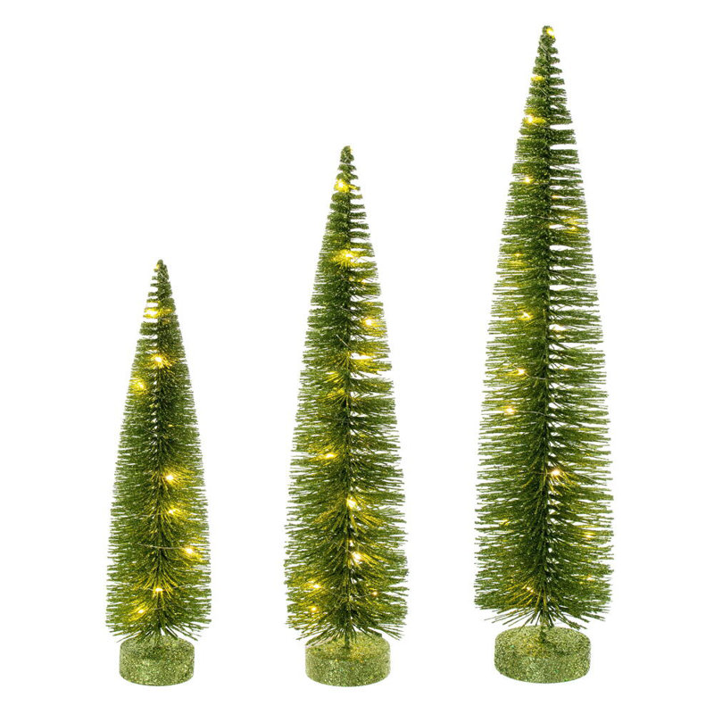  Ensemble d'arbre à brosses pour bouteilles de 16 à 20 po à 24 po., Blanc chaud, Limette, H 2 pi