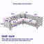 Canapé d'angle en velours de 82,2 pouces, canapé modulaire en forme de L, canapés d'angle 5 places avec 3 coussins pour le salon, la chambre à coucher, un appartement, un bureau-1022952457