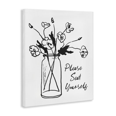 Seat Yourself Bathroom Flowers Canvas, design by Lettered and Lined