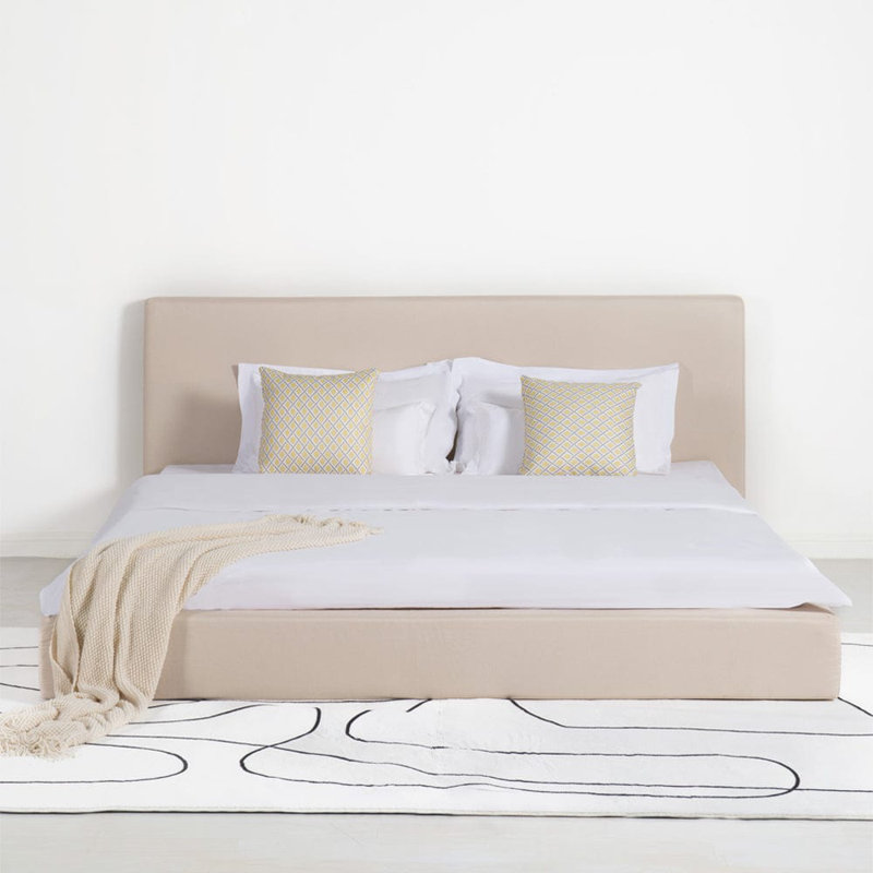 Upholstered Bed, Kingsize (5'), Beige
