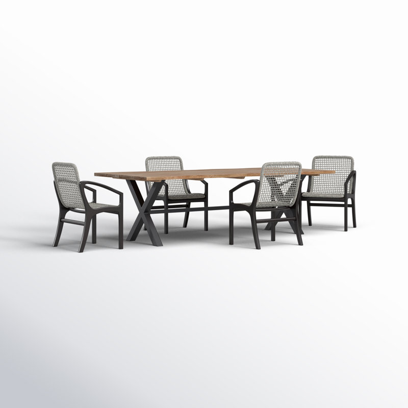 Ensemble de salle à manger rectangulaire avec fauteuils 94,5 po Eloisa, 4