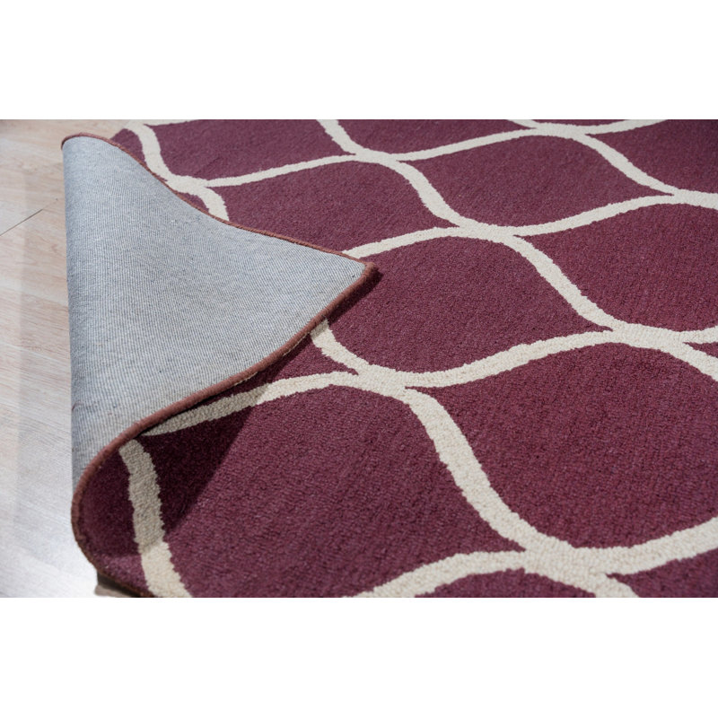 Hand Tufted Wool Area Rug in Blue, Purple