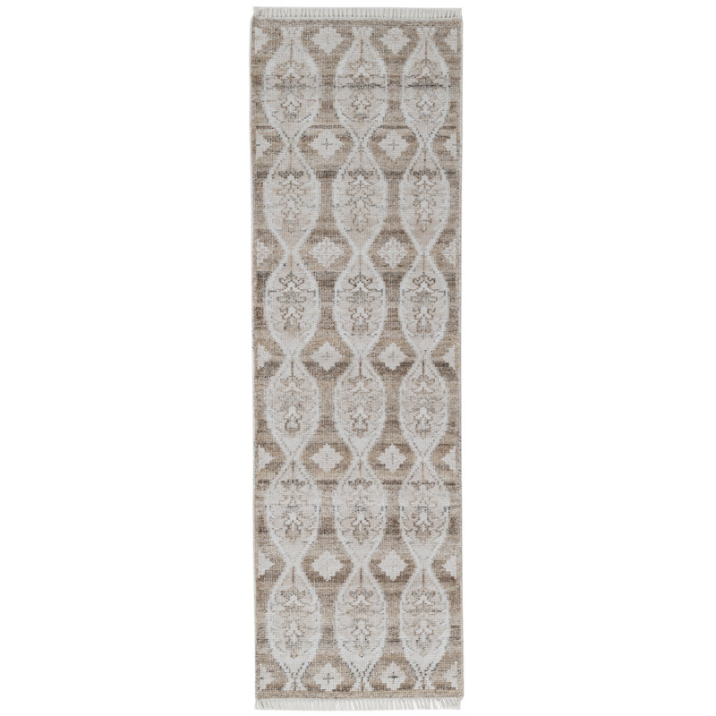 Tapis intérieur / extérieur en polyester noué à la main Faymont, Sable, 2 pi 6 po x 8 pi