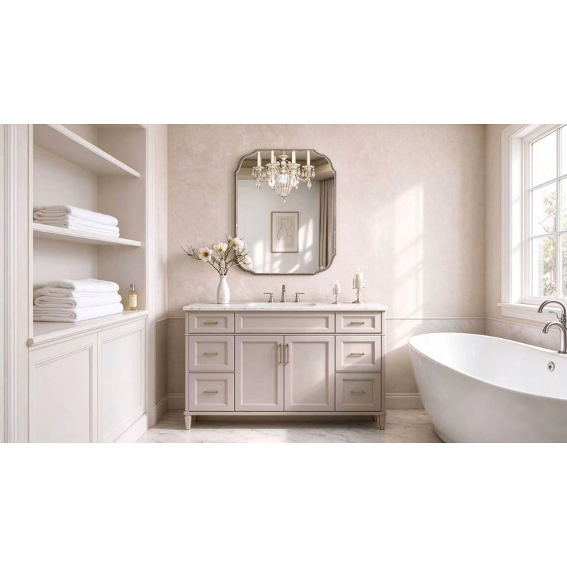 Miroir de salle de bain biseauté sans cadre et incassable, 19.7"*27.6"