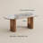 79" Mid-Century Modern Oval Dining Table For 8, Pandora Scratch-Resistant Glossy Sintered Stone Top & Walnut Fluted Pedestal Base, Easy-To-Clean Kitchen Table, Fluted Dining Table, Japandi Dining Table-1926284170-1926284169-1914609869