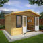 13ft x 10ft Retreat Log Cabin With UPVC Windows & Doors (44mm)-105863343