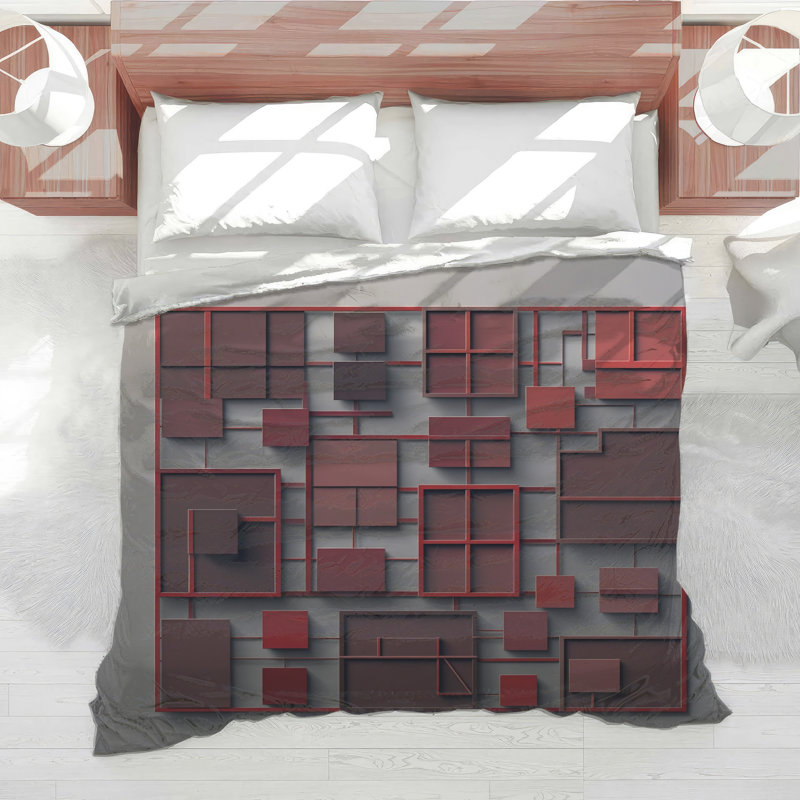 Édredon Red Grid Squares, Twin