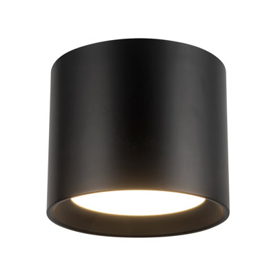 Napoleon 7-in (6-in Height) Black dimmable LED Semi-Flush Mount