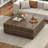 47" Modern Square Coffee Table With 2 Drawers, Large Square Center Table, Wood Coffee Table For Living Room-88690289-76436760