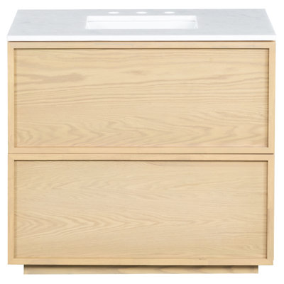 Hudson 36" Single Sink Bathroom Vanity with Marble Countertop