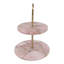 Élégant plateau rond en quartz rose à 2 niveaux pour table basse et table de salle à manger Yashica