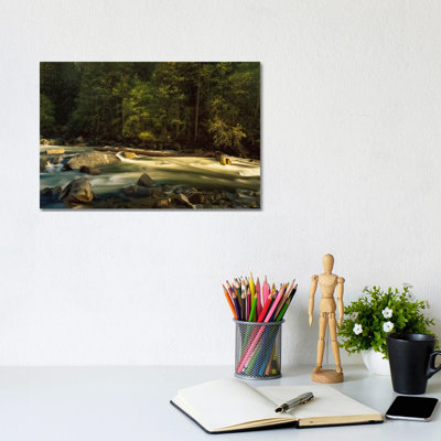 Merced River Flowing Through The Valley Floor, Yosemite National Park, California 1 Piece Wrapped Canvas Wall Art