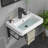 20" Wall Mount Bathroom Sink with White Ceramic Rectangular Floating Vanity Sink with Towel Bar and Overflow-125360023-125360021