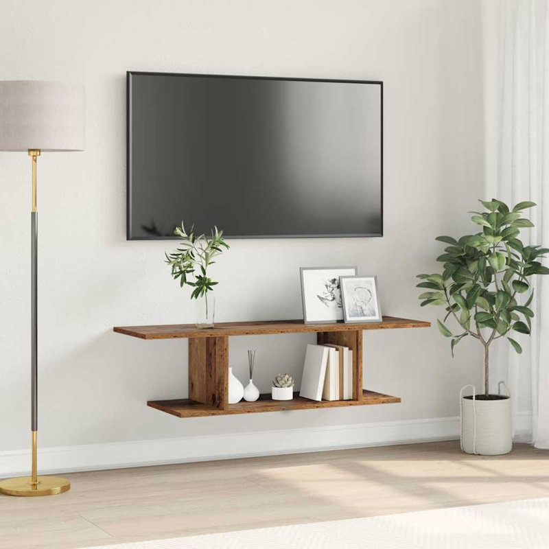 TV Cabinet Engineered Wood, Brown, 26.5cm H x 103cm L x 30cm W