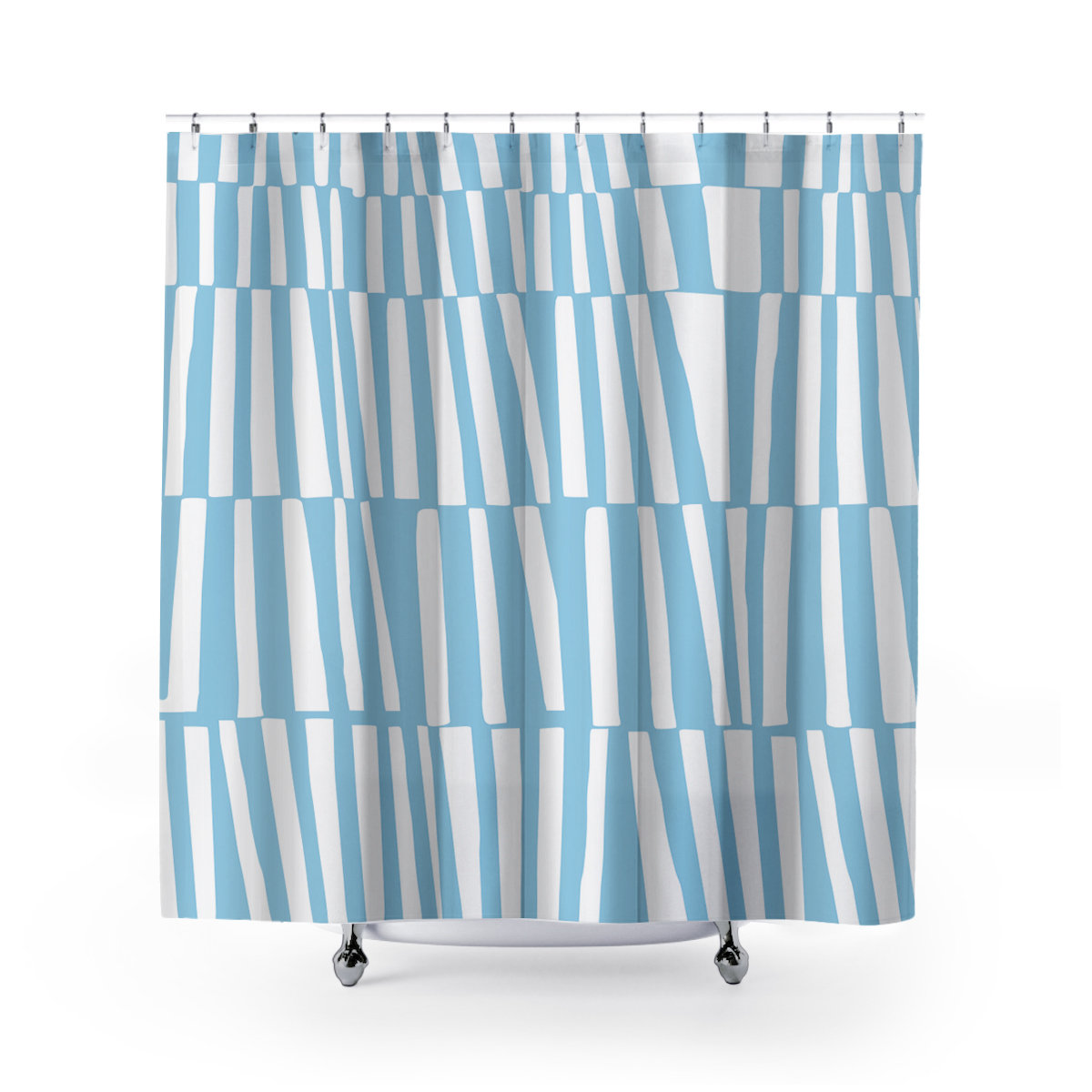 Thora Abstract Mid-Century Shower Curtain, Blue