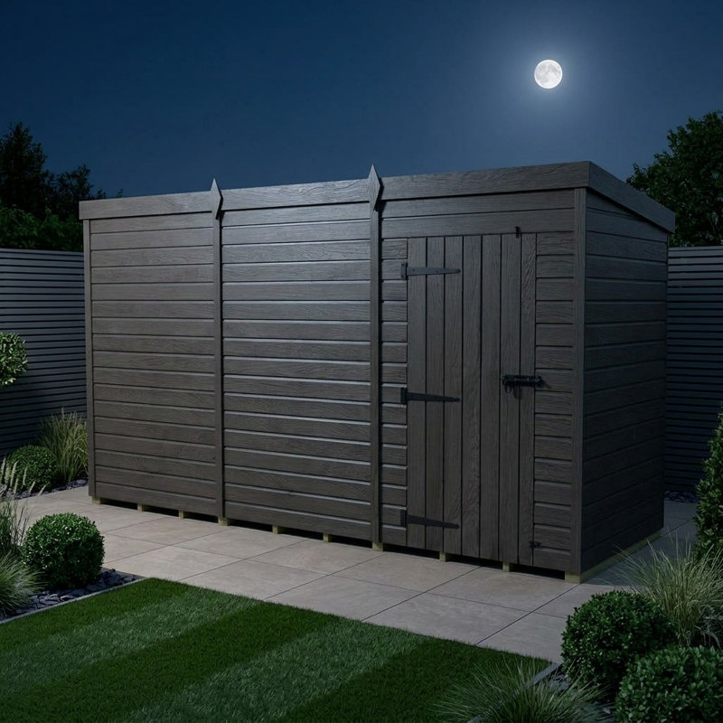 Total Sheds 15ft x 6ft Composite Pent Garden Shed - Single Door - No Windows - EPDM Rubber Roof - UK Manufactured