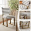 Ensemble de salle à manger rembourré moderne à rayures avec 2 chaises et un banc de 41 po - Bois massif, sièges rembourrés confortables pour la cuisine (ensemble de 3)-1812765964-1812765966
