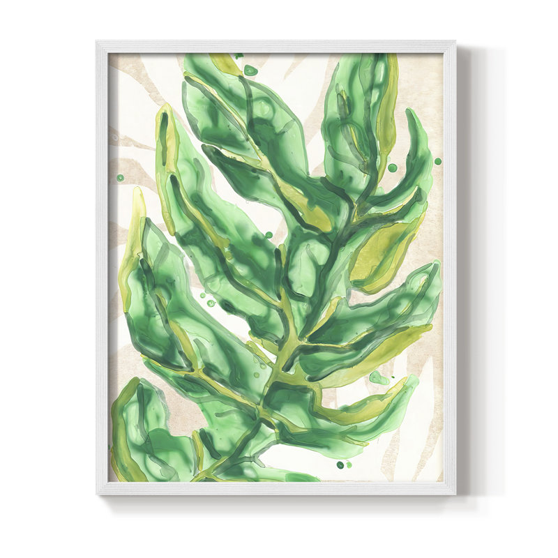 «Parchment Palms III», reproduction encadrée - bois massif, Blanc, H 10 po x l 8 po