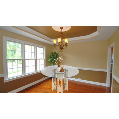 Luxury Round Glass Dining Table With Dual-tone Gold & Chrome Stainless Steel Base