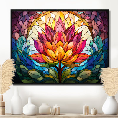 «Blossoming Rainbow Lotus», impression encadrée de lotus