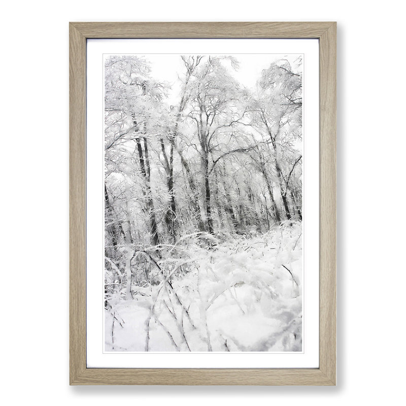 Winter Forest Vol.4 - Picture Frame Painting, Oak Framed, 65cm H x 48cm W x 2cm D