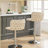 Adjustable Swivel Bar Stool with Chrome Base, Modern PU Velvet Bar Stool, Entire Back with Velvet Decor, 2 Sets-1538004512