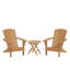 Ensemble de 3 chaises Adirondack d'extérieur Grade A en teck (2 chaises + 1 table d'appoint)