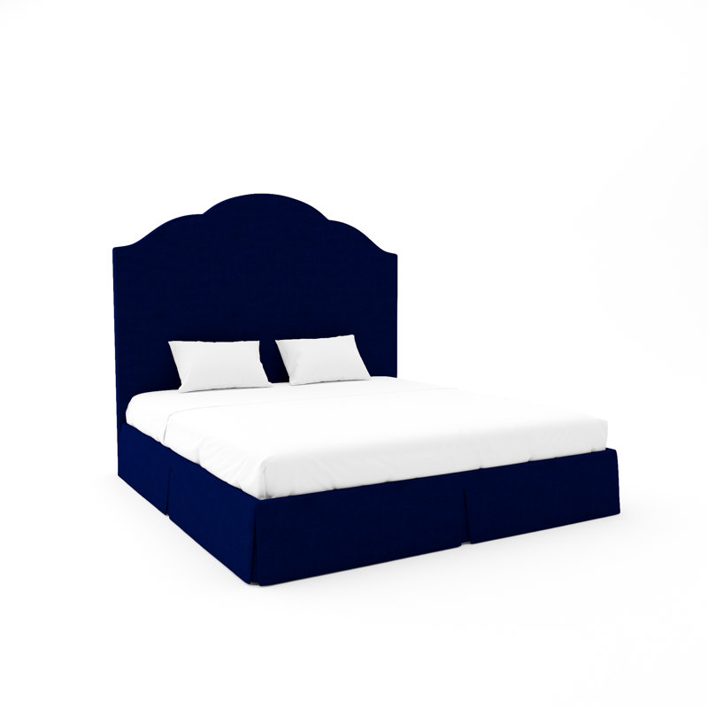 Columbia Bed, Queen, White, Posh Life Performance Velvet Ink