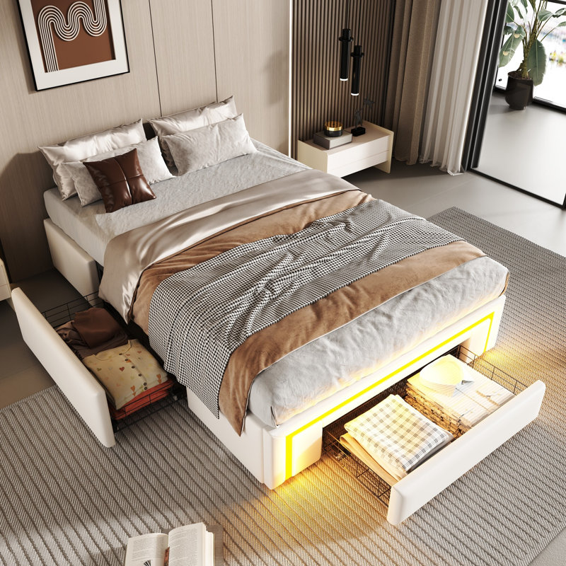 Storage Bed, White