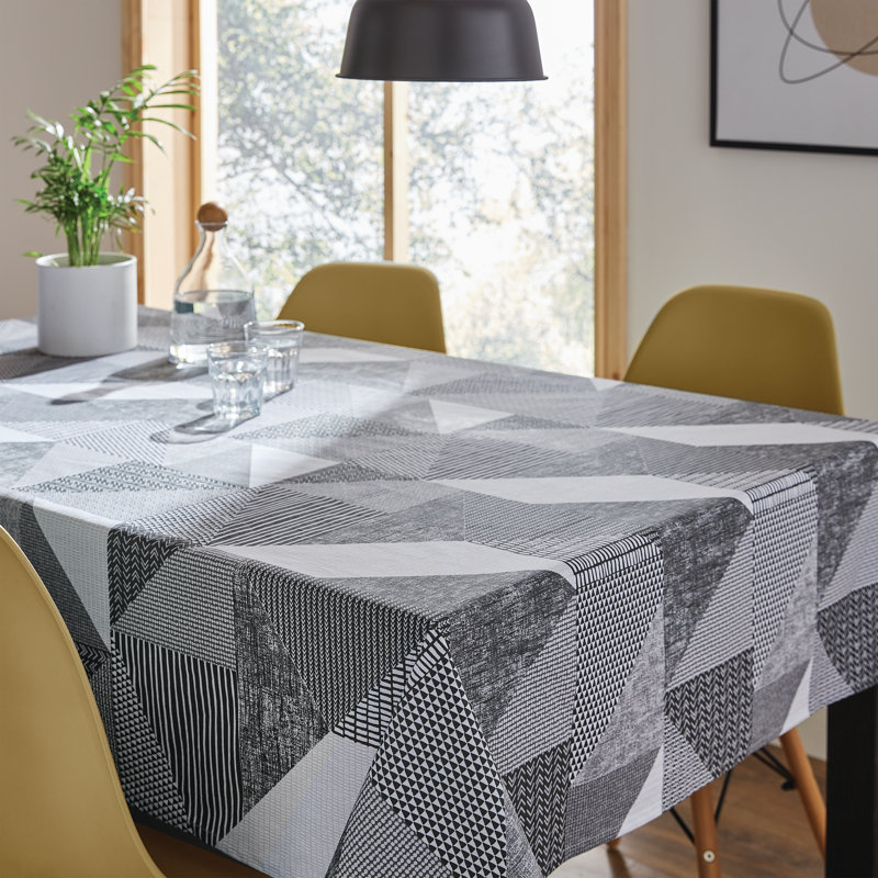 Larsson Geo Table Cloth, 137cm W x 229cm L, Grey