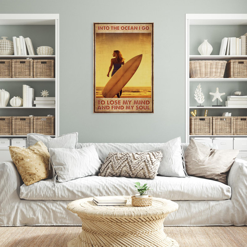 «Surfing In The Ocean I Go On», impression sur toile, H 20 po x l 16 po x P 1,25 po
