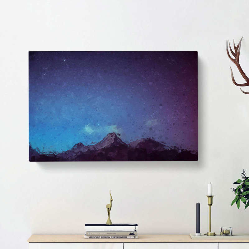 Stars Above The Mountains In Nepal In Abstract - Wrapped Canvas Print, 35cm H x 50cm W x 3cm D