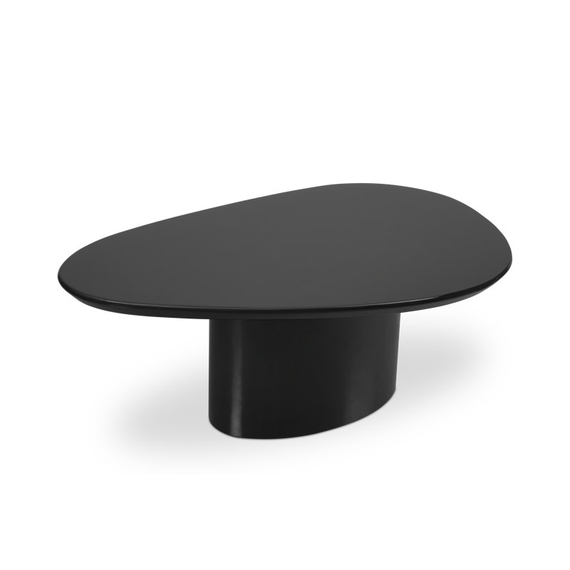 Eden Solid Wood Coffee Table, Black Lacquer