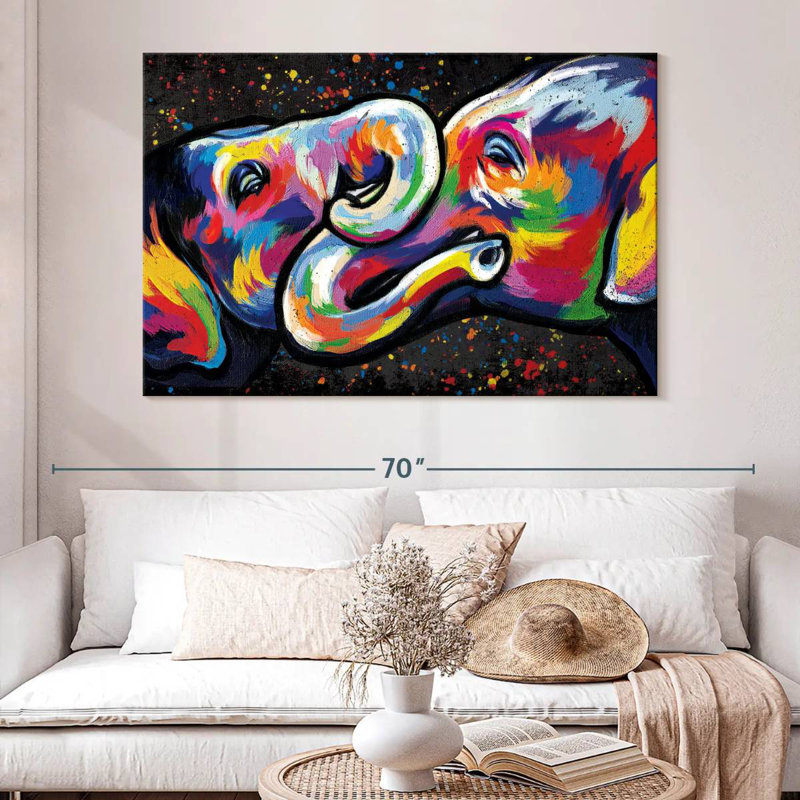 Brume d'éléphant Brampt couleur abstraite, H 34 po x l 51 po