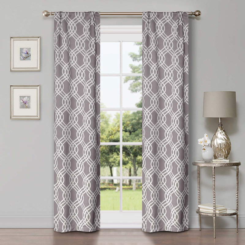 Paire de rideaux obscurcissant 100% polyester Écosse, L 52 po x L 108 po, Argent