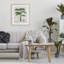Illustration de palmier rétro encadrée sous verre, conception par Val Rhodes-669479535-669480337