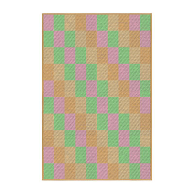 Tapis rose motif/brun/vert Wellfleet