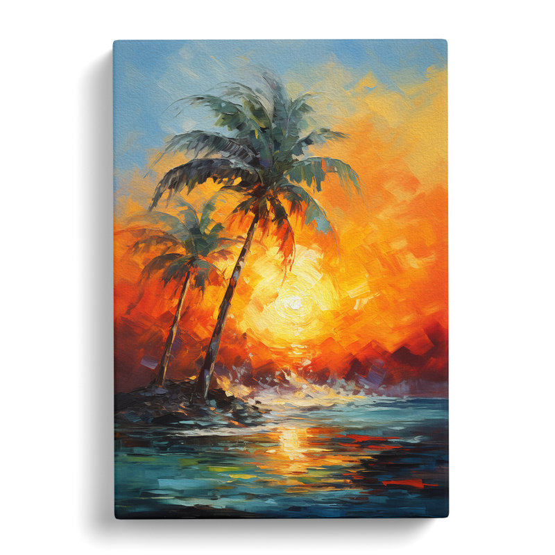Palm Tree Expressionism No.2 - Wrapped Canvas, 60cm H x 40cm W x 3cm D