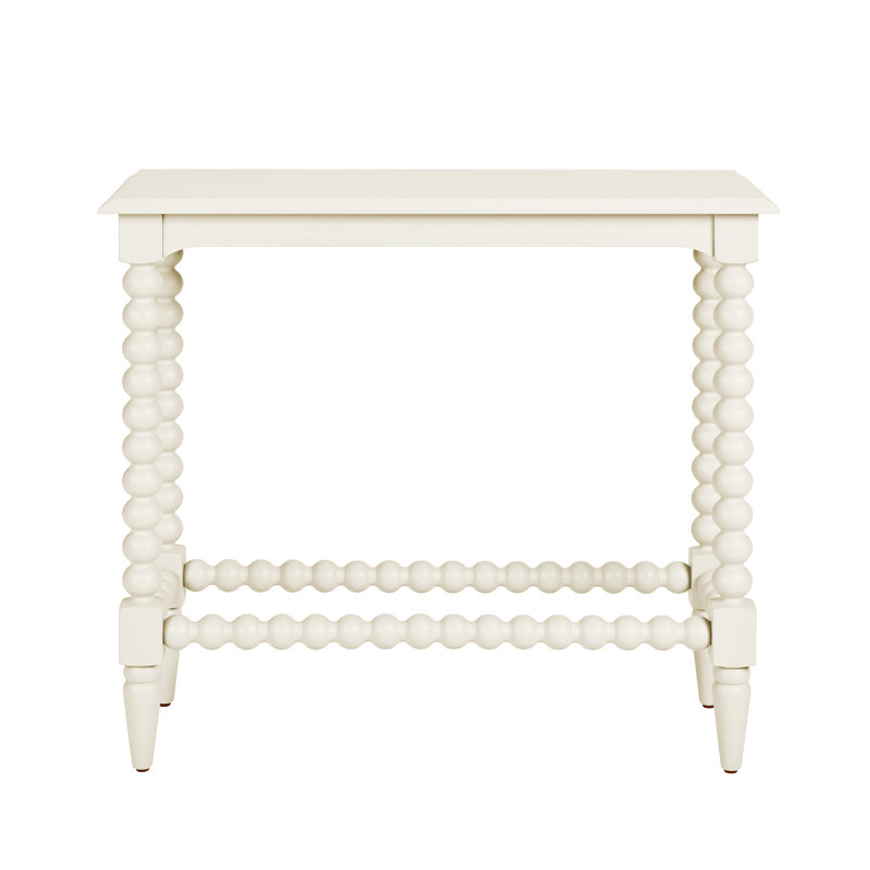 142cm Solid Wood Console Table, 76cm H x 85cm W x 34cm D, Linen Cream