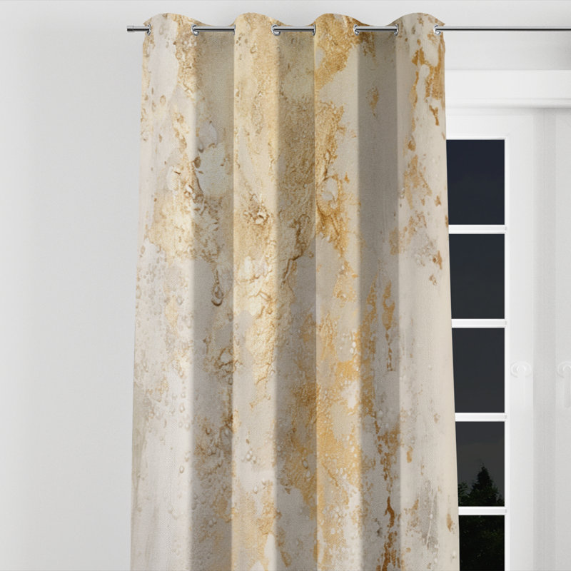 Aybek - Modern Grommet Curtain - Velvet Room Darkening - 1 panel, 52" W x 90" L, Silver Grommets