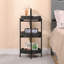 Table d'appoint à 3 niveaux, organisateur ovale tissé à la main, portable pour la cuisine / chambre à coucher - noir