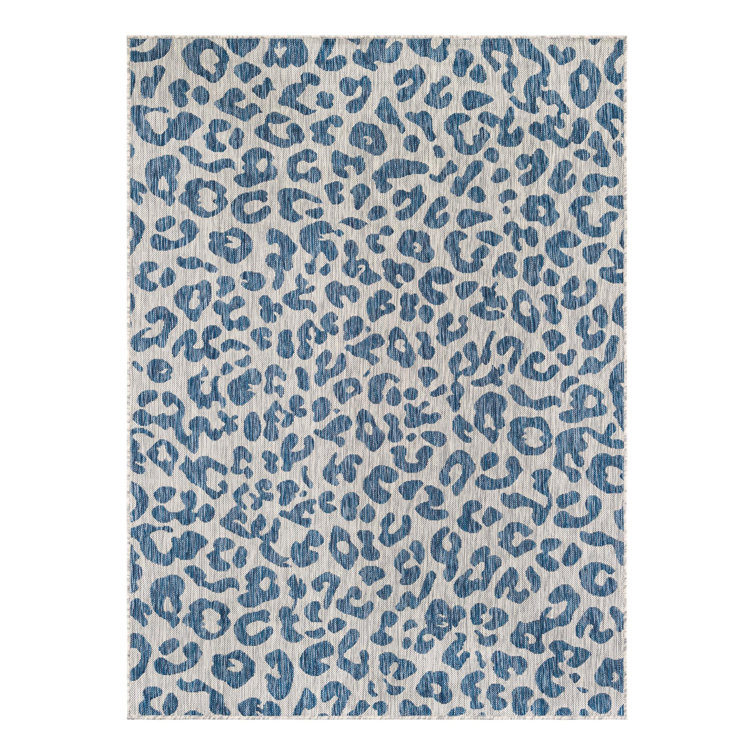 Munk Animal Print Blue/Gray Indoor/Outdoor Area Rug