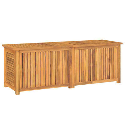 Water Resistant Teak Solid Wood Storage Bench in Brown by VidaXL