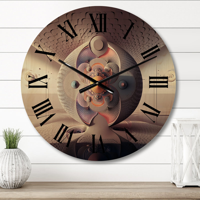 Horloge murale en bois massif Summersville, Petit