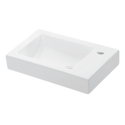 Lavabo de salle de bain rectangulaire en céramique pour bateau Minimal Ceramic