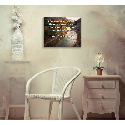 ArtsyQuotes Gallery Wrapped Canvas By Ami Blackwelder: "Like two side to a coin, there are two sides to life: your reason and emotional facets."