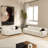 Kieayla 86.61" Modern Boucle Sofa, Tufted Cloud-Like Couch with Deep Seating, Foam and Spring Filled, Includes 2 Pillows, Soft Textured Upholstery for Living Room, Beige-1733054850